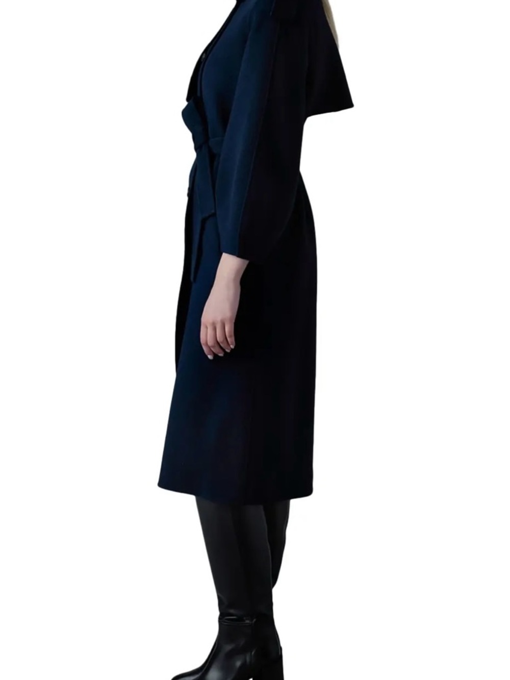 Mackage Navy Belted Trench Coat - Picture 2 of 3